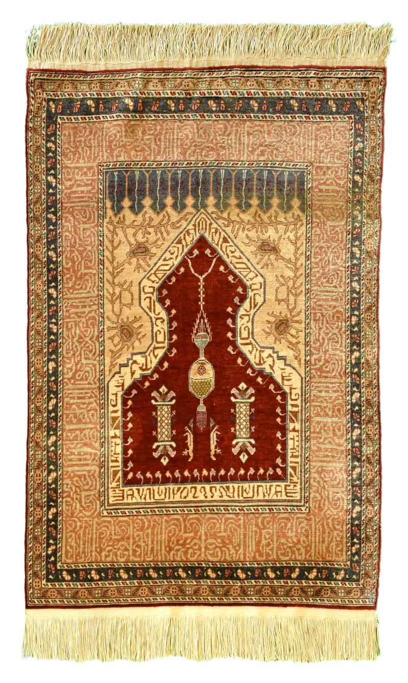 Antique Hereke Silk Turkish 2 x 3