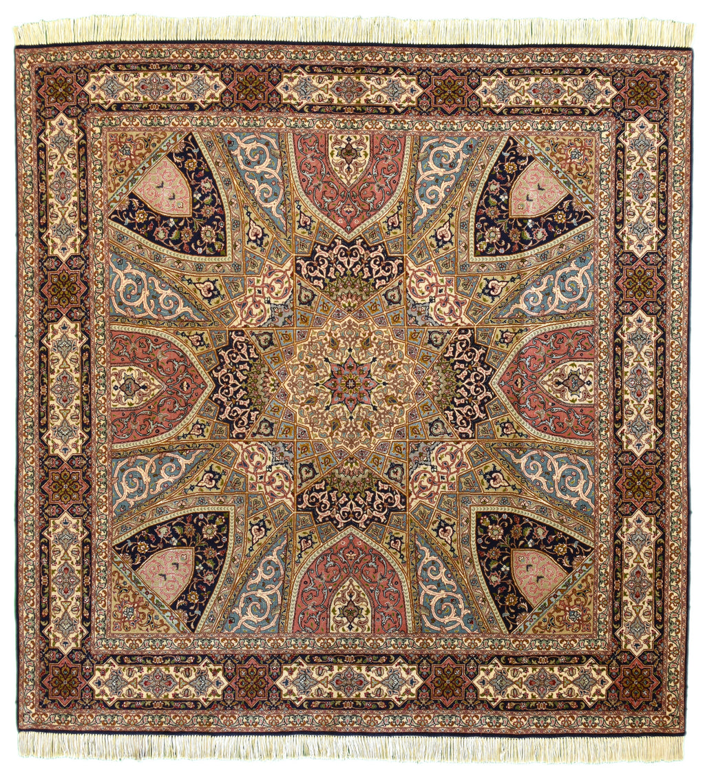 Tabriz Dome Persian Rug Square rug 6.6 x 6.6