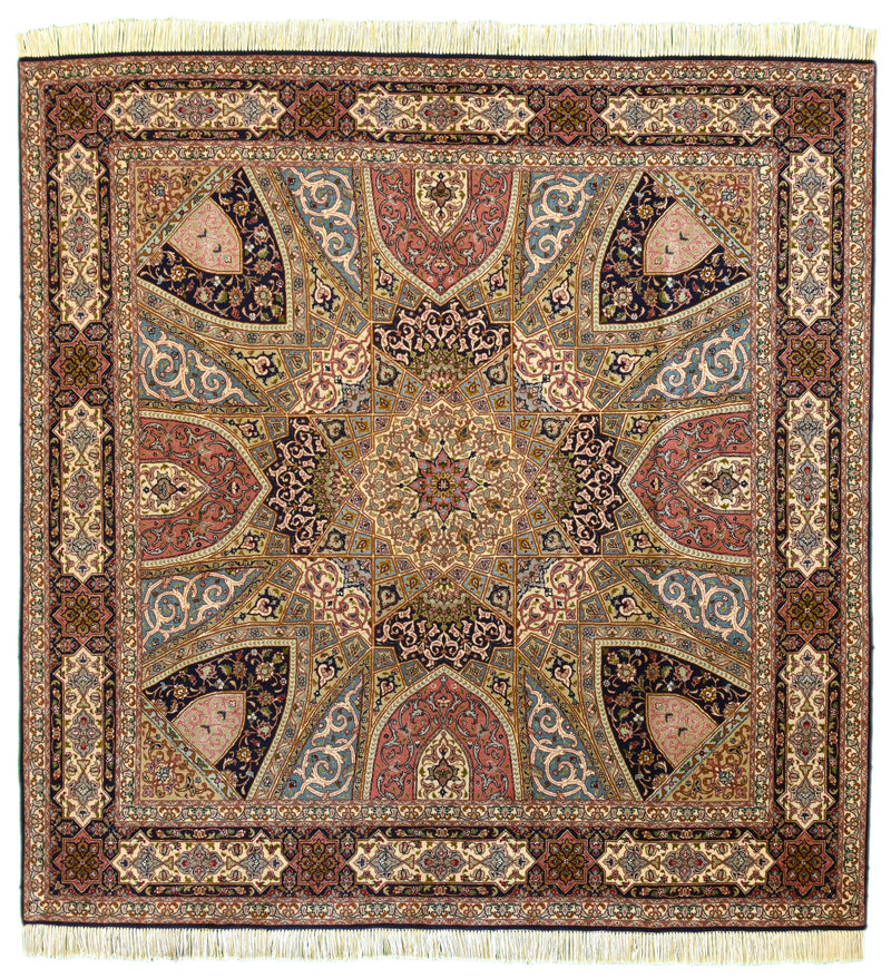 Tabriz Dome Persian Rug Squair rug 6.6 x 6.6