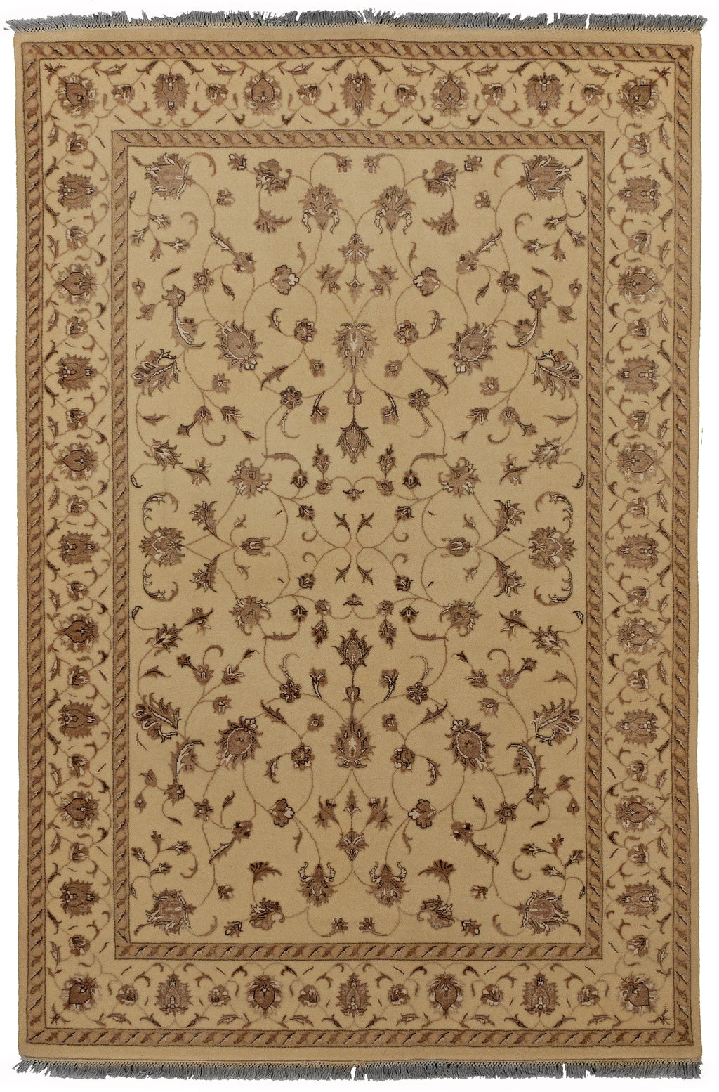 Indo Collection- Kashan Ivory 4 x 6