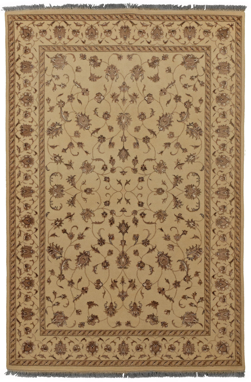 Indo Collection- Kashan Ivory 4 x 6
